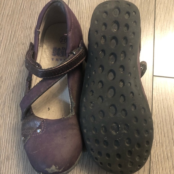 Kio Trend purple size 27 (9.5 US) girls dress shoes with Velcro closure - Picture 2 of 4